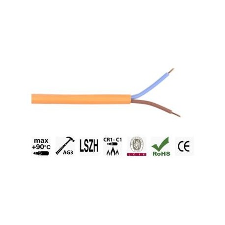 CABLE CR1/C1 ANTI FEU 2X1.5 N/B