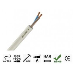 CABLE H05 VV-F 2x0,75 BLANC