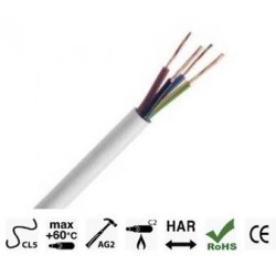 CABLE H05 VV-F 4G1.5 BLANC